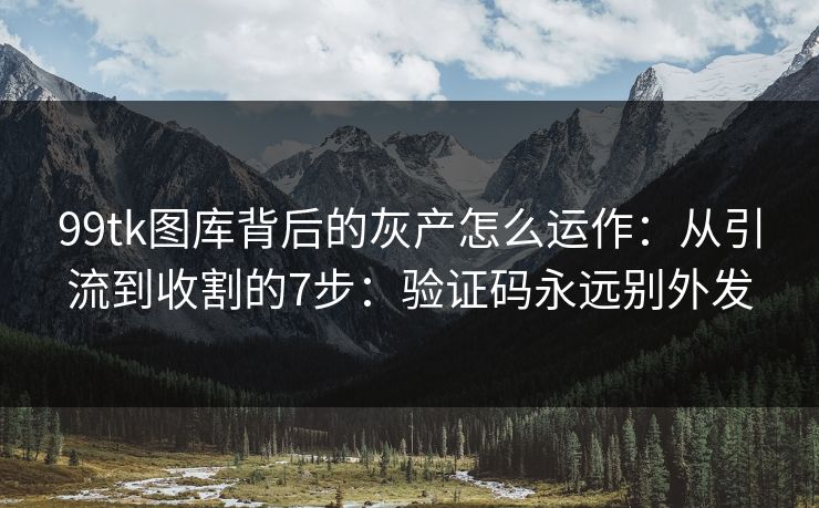 99tk图库背后的灰产怎么运作:从引流到收割的7步:验证码永远别外发 99tk图库背后的灰产怎么运作:从引流到收割的7步:验证码永远别外发